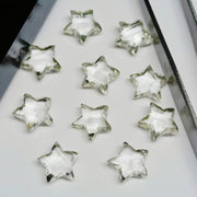 Natural Crystal Quartz Faceted Star Shape Briolettes, Clear Crystal Quartz Star Shape Gemstone Beads For Jewlery, Loose Star Beads 10 MM