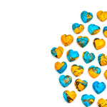 Load image into Gallery viewer, Beautiful Oyster Copper Turquoise Heart Shape Beads, Faceted Orange Turquoise Hearts, Carved Gemstones, 8 MM Jewelry Making Heart Charms