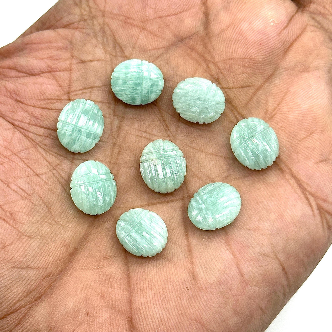 Natural Amazonite Scarab Shape Briolettes, AAA Amazonite Sracab Carving Beads, Beetle Shape Hand Carved Stones, 12 MM Insect & Scarab Charm