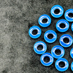 Load image into Gallery viewer, Blue Chalcedony Donut Shape Gemstones, Blue Chalcedony Donut Carving, Healing Gemstone Beads, 12 mm Smooth Donut Beads, Gemstone Rings