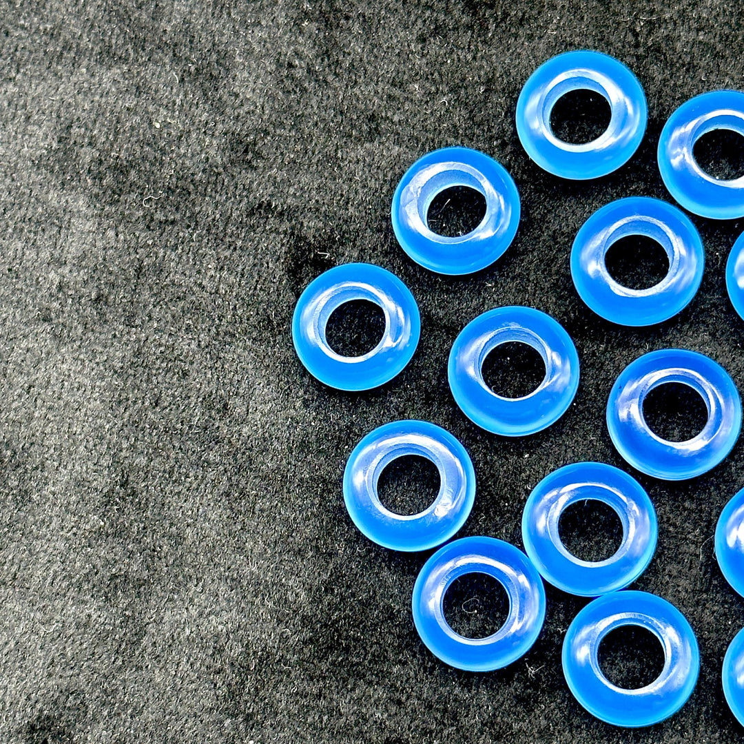 Blue Chalcedony Donut Shape Gemstones, Blue Chalcedony Donut Carving, Healing Gemstone Beads, 12 mm Smooth Donut Beads, Gemstone Rings