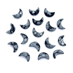Load image into Gallery viewer, AAA Black Jasper Moon Shape Briolette's, Natural Black Jasper Faceted Moon Shape Gemstone Beads, Hand Carved Moon Beads, Moon Charms 12 MM