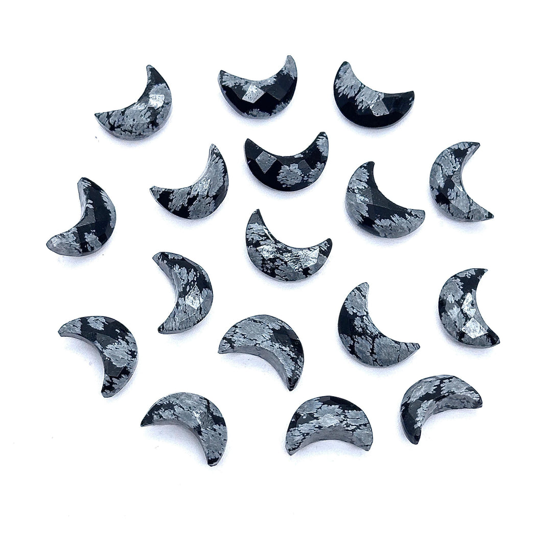 AAA Black Jasper Moon Shape Briolette's, Natural Black Jasper Faceted Moon Shape Gemstone Beads, Hand Carved Moon Beads, Moon Charms 12 MM