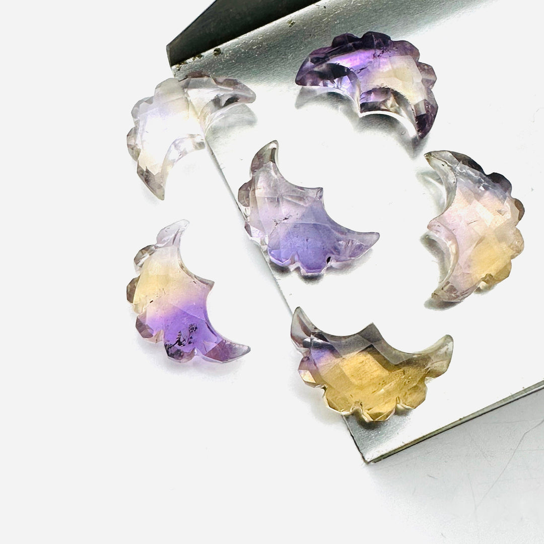 2,3,4,5,6 Pcs Natural Ametrine faceted eagle Shape gemstone, Faceted Hand Carved eagle gemstone, fancy Shape Gemstone,16X10 mm