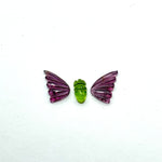 Load image into Gallery viewer, natural tourmaline Butterfly Shape Carving, Hand carved tourmaline Butterfly loose carving, carved butterfly  jewelry Making 22x11mm.