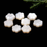 Load image into Gallery viewer, Mother of Pearl Carved Flower Shape Beads for Jewelry Making, Luster Pearl Flower Charms, 8 MM