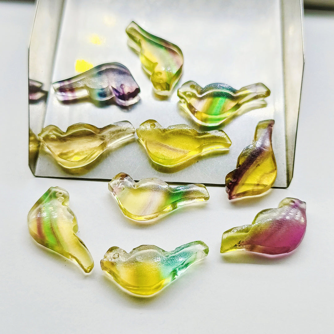 2,3,4,5 Pcs Natural Fluoride Hand Carved Bird Shape gemstone, Carved Bird Shape briolettes, Gemstone For Jewlery, loose bird shape  20X8 mm