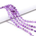 Load image into Gallery viewer, Natural Amethyst Plain Tumble Beads, 8 MM Purple Amethyst Nuggets Shape Beads, 8" Strand Fancy Jewelry Making Beads, February Birthstone