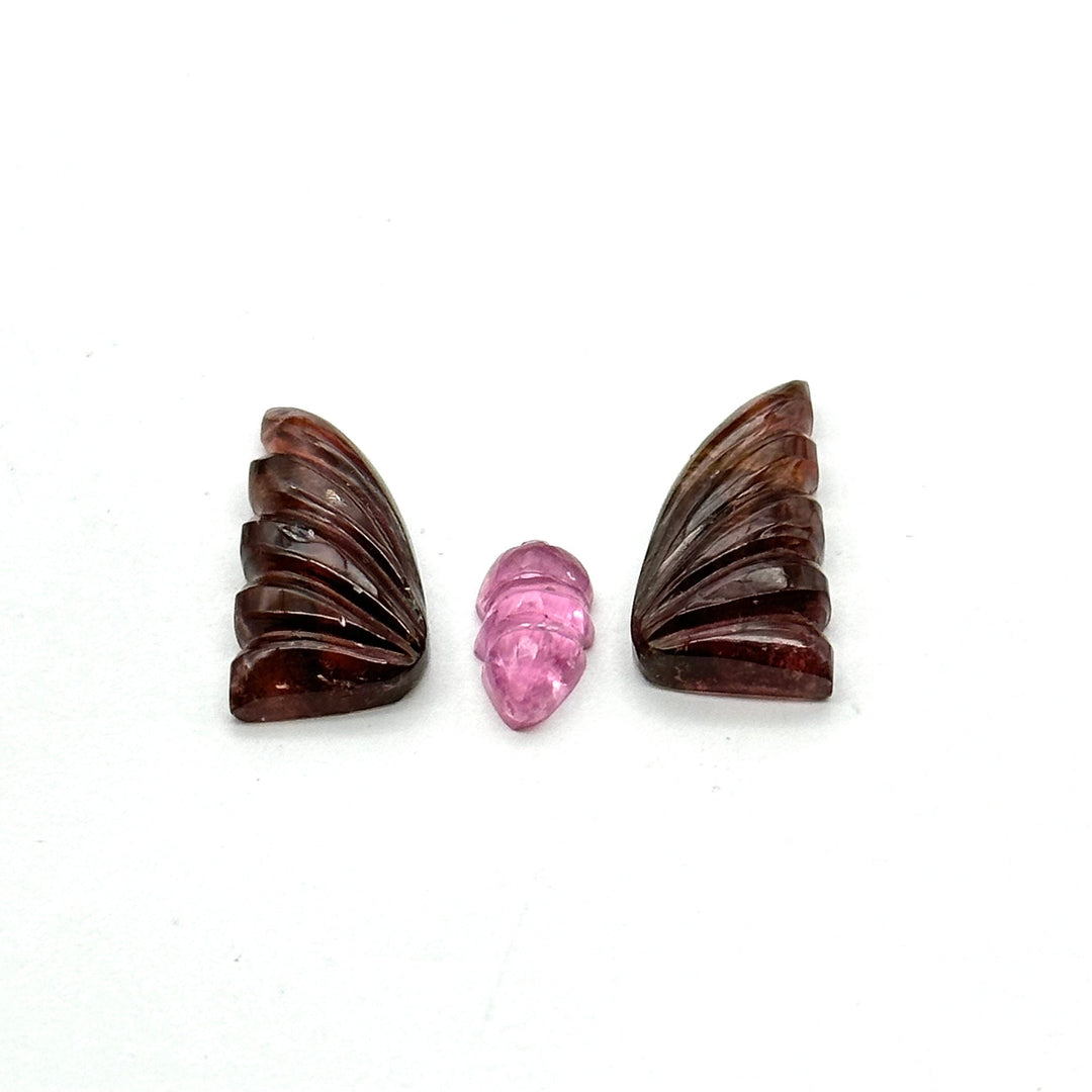 Natural Tourmaline Butterfly Shape Carving Beads, Hand Carved Tourmaline Butterfly Loose Carving, Rare Find Tourmaline Butterfly 25x17 MM
