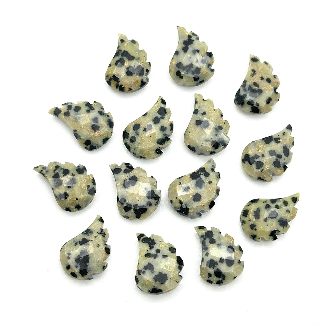 AAA Dalmatian Jasper Leaf Shape Beads, Jasper Leaf Shape Briolette's, Faceted Fancy Carvings for Jewelry, 11X15 MM, Wholesale Gemstones