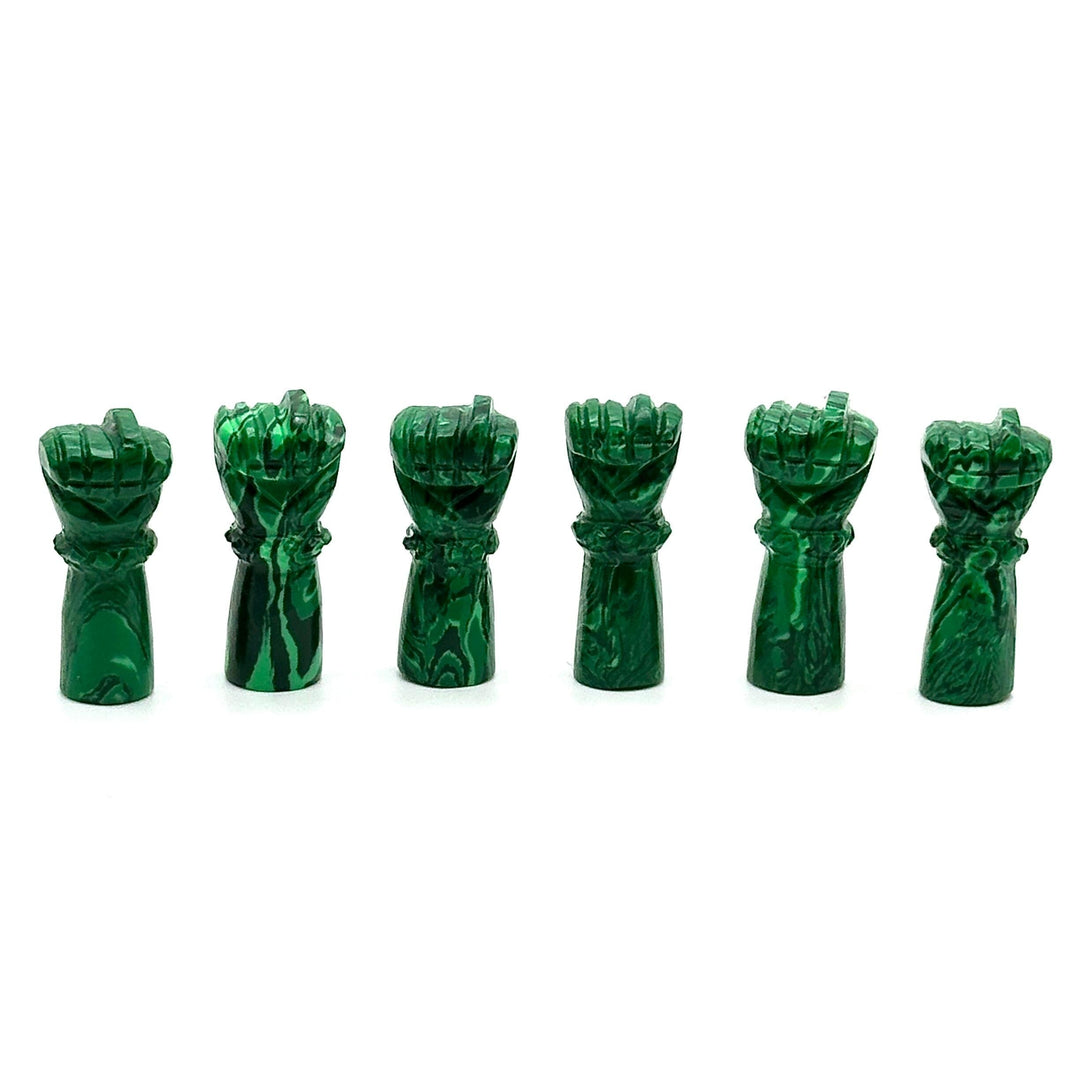 AAA Malachite Hand Shape Carving, Green Malachite Punch Shape Stone, 27 MM Loose Hand Fist Charm For Jewelry Making, Hamsa Charms Beads