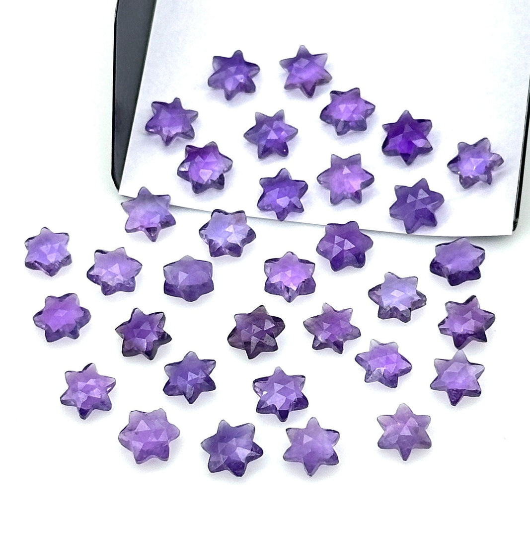 Super Cute Natural Amethyst Stars, Purple Amethyst Star Shape Beads, 6 MM Star Shape Gemstone for Jewlery, 6 Sides Carving Star Beads