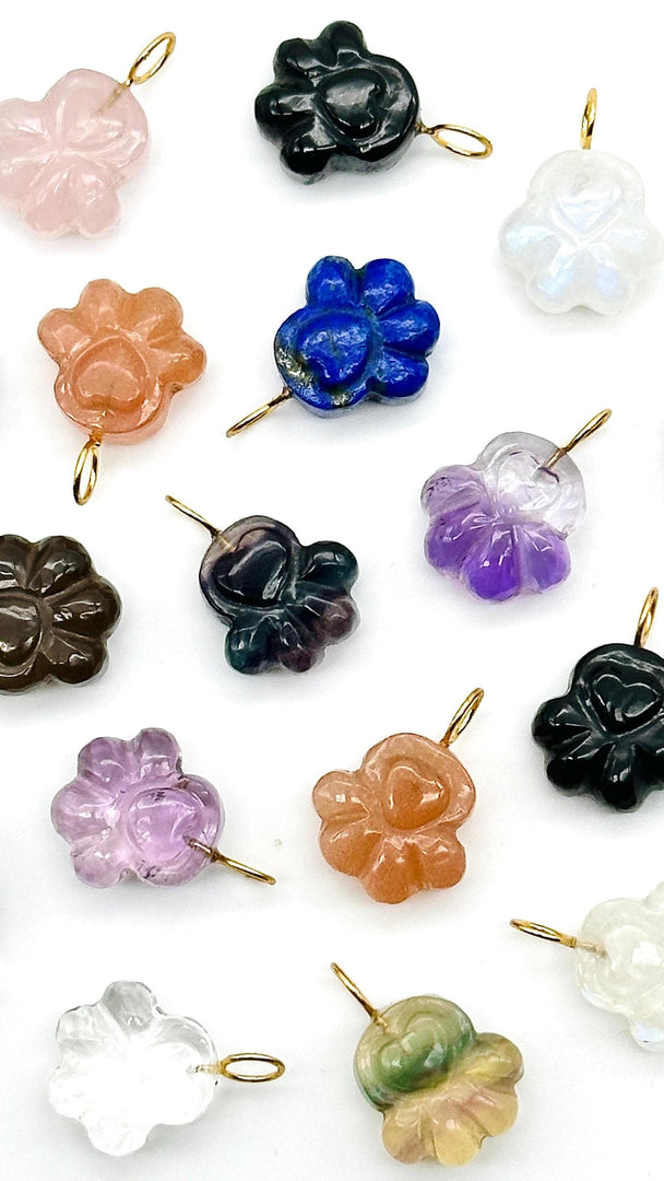 Natural Hand Carved Dog Paw Shape Pendants, AAA Gemstones Paw Charm Pendant, Everyday Wear Girl Jewelry, 13 MM Paw Jewelry, Gift For Her