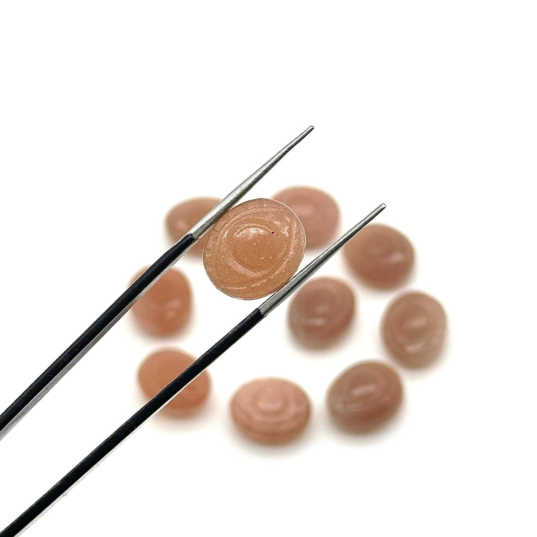 AAA Peach Moonstone Evil Eye Shape Briolettes, Natural Moonstone Eye Shape Carved Beads, Evil Eye Hand Carved Gemstones, 12 MM, Eye Charms
