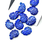 Load image into Gallery viewer, Natural Lapis Lazuli Carved Shell Beads, Hand Carved Snail Shell Shape Gemstone, Seashell Charm, 16 MM Seashell Beads For Jewelry Making