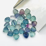Load image into Gallery viewer, Natural Multi Fluorite Shell Shape Briolette's, 8 MM Hand Carved Beads, Fancy Shape Gemstone For Jewelry and Craft Making, Shell Charms Bead