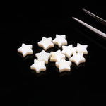 Load image into Gallery viewer, Smooth Mother of Pearl Star Beads: Handmade Gemstone Charms (10mm) Pearl Star Charms for Jewelry Making