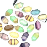 Load image into Gallery viewer, Rainbow Fluorite Hexagon Shape Gemstone Beads, New Fancy Shape Charms For Jewelry, 7X14 Geometrical Gemstone Beads, Wholesale Carving Beads
