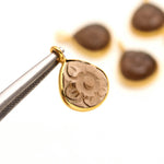 Load image into Gallery viewer, Natural Smoky Quartz Flower Pendant 12mm, 925 Sterling Silver Gold Plated Heart Shape charms