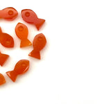 Load image into Gallery viewer, Natural Carnelian Fish Charm Beads, Fancy Fish Shape Carved Gemstone, 7X14 MM Loose Gemstone Fishes For Jewelry Making, Fish DIY Beads