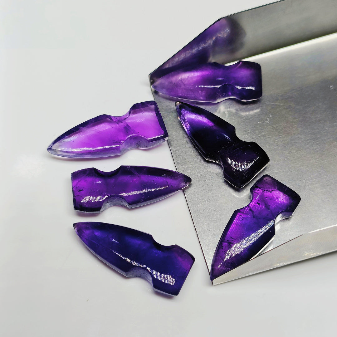 2,3,4,5,6 100% Natural purple amethyst Bullet Shape Carving, Hand carved Bullet shape Gemstone, carved Gemstone jewelry Making,26X10 mm.