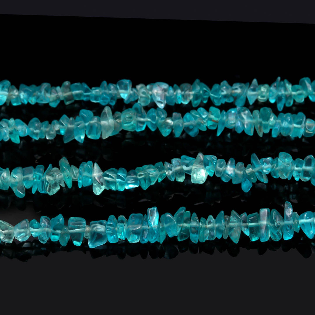 Natural Neon Apatite Uncut Beads Strand, Apatite Chips Beads for Jewelry Making, 16" Inch Uncut Chip Beads, Freeform Uncuts