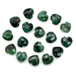 Load image into Gallery viewer, AAA Emerald Heart Beads: Faceted Green Gemstone, 10mm