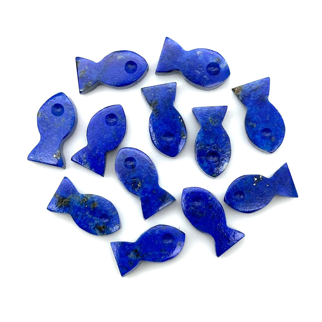 Natural Tiny Lapis Lazuli Fish Charm, Fish Shape Carved Gemstone, 7X14 MM Loose Gemstone Fishes, Healing Energy Fish Charms for Jewelry