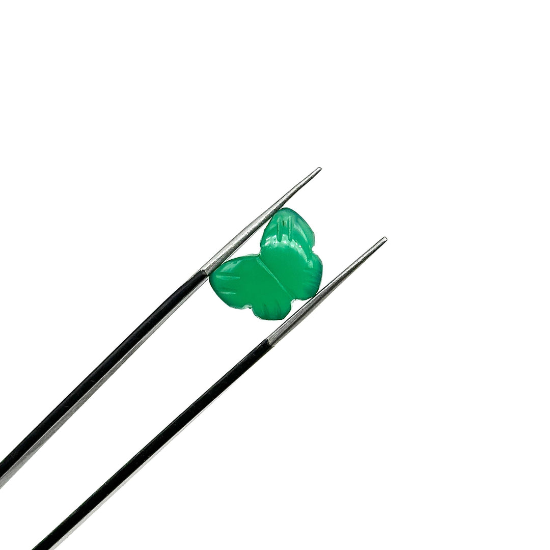 Natural Green Onyx Butterfly Shape Beads, AAA Green Onyx Hand Carved Butterfly Briolettes, Gemstone Carvings, 13 MM Mini Butterfly Charms