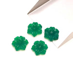 Load image into Gallery viewer, Green Onyx Flower Shape Gemstone, Flower Shape Carving, Hand Carved Green Onyx Flower, 18 MM, Floral Carved Beads For Jewelry