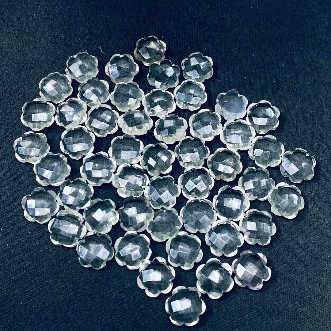 2,3,4,5 Pcs AAA Quality Crystal Quartz Flower Shape Carving Gemstone - 10 MM Fancy Flower Shape Gemstone For Jewelry Making - Loose Beads