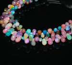 Load image into Gallery viewer, Multi Ethiopian Opal Smooth Drop Shape Beads, Colorful Opal Beads for Jewelry Making, Briolette's Beads, 5-8 MM