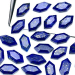 Load image into Gallery viewer, Lapis Lazuli Hexagon Shape Gemstone Beads, New Fancy Shape Charms For Jewelry, 7X14 Geometrical Gemstone Beads, Wholesale Carving Beads