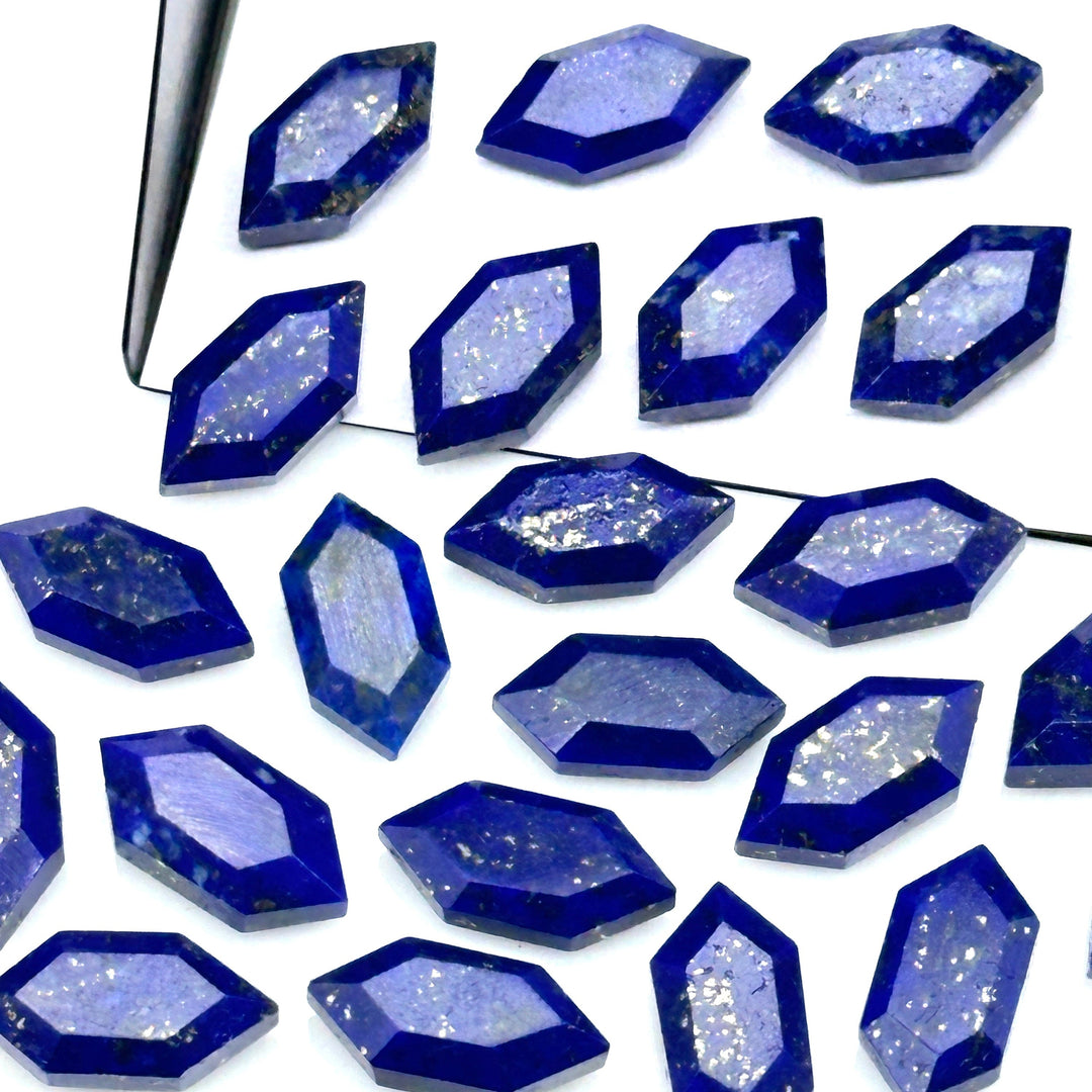 Lapis Lazuli Hexagon Shape Gemstone Beads, New Fancy Shape Charms For Jewelry, 7X14 Geometrical Gemstone Beads, Wholesale Carving Beads