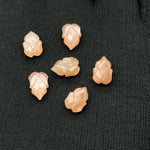 Load image into Gallery viewer, Peach Moonstone Leaf Shape Carving Beads, 9X13 MM Peach Moonstone Gemstone Briolette's, Leaves Shape Faceted Gemstone For Jewelry Making