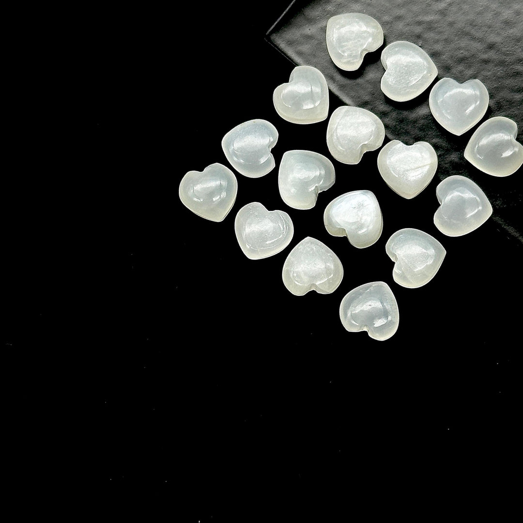 Natural White Moonstone Heart Shape Briolette's, Smooth Heart Shape Beads, Hand Carved Gemstones, Jewelry and Craft Wholesale Beads 8 MM