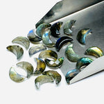 Load image into Gallery viewer, Flashy Labradorite Carved Moon Shape Beads, Hand Carved Moon Shape Gemstone Beads For Jewelry, Moon Shape Briolettes Charms Beads 12 MM