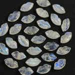 Load image into Gallery viewer, Shinning Rainbow Moonstone Carved Lips Shape Beads, Blue Flashy Lips Shape Gemstone Beads, Lips Briolette's 14X8 mm, Lips Shape Charm Beads