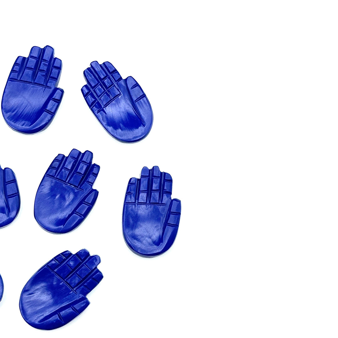 Lapis Lazuli Hamsa Shape Carving Gemstones, 25 MM Palm Shape Gemstone, Healing Power Of Hamsa, Hand Carved Jewelry Making Charms