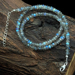 Load image into Gallery viewer, Natural Labradorite Fire Beads Necklace, Flashy Faceted Rondelle Beads Necklace, 3-4 MM Healing Gemstone Necklace, Bridesmaid Gifts