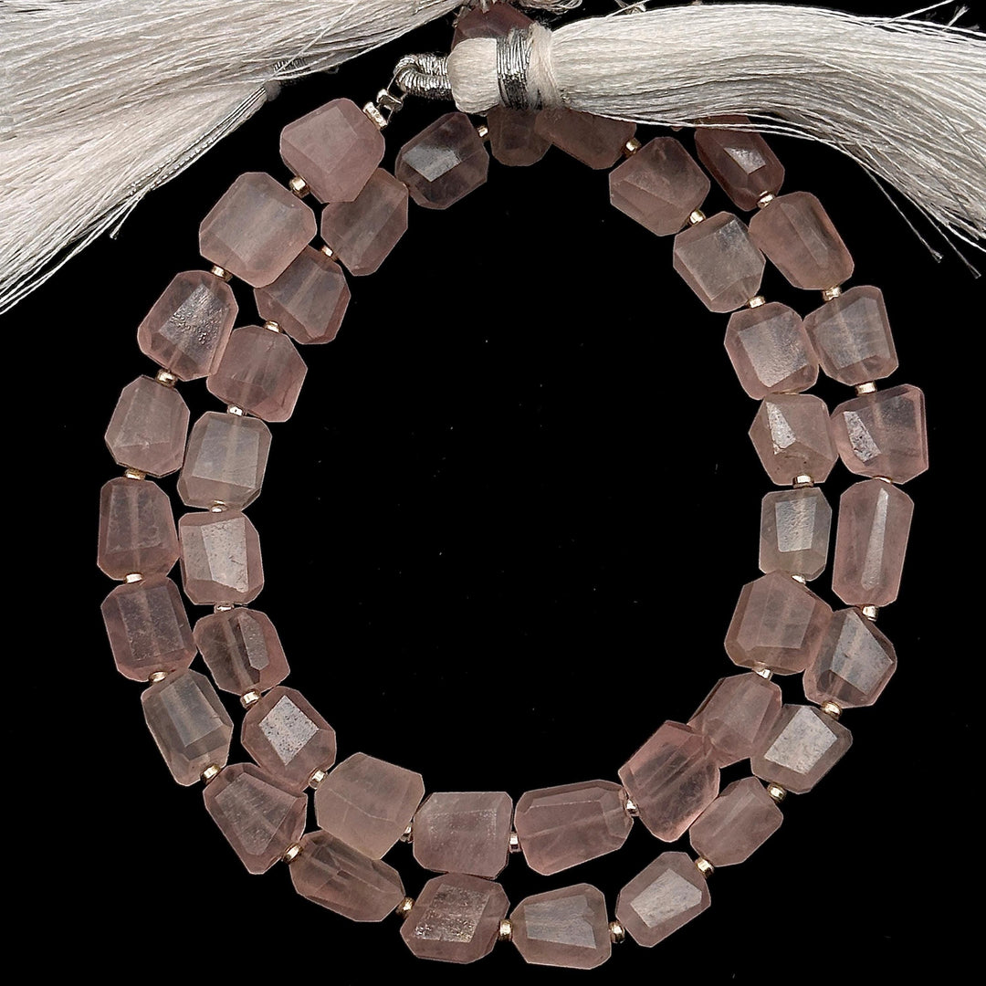 Natural Rose Quartz Faceted Tumble Shape Gemstone Beads, AAA Pink Quartz Nuggets Shape Beads, 8" Fancy Wholesale Jewelry Beads, 6X8-7X9 MM