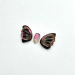 Load image into Gallery viewer, natural tourmaline Butterfly Shape Carving, Hand carved tourmaline Butterfly loose carving, carved butterfly  jewelry Making 23x11mm.