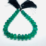 Load image into Gallery viewer, 100% natural green onyx rondelle Shape beads ,Faceted green onyx Rondelle Shape , 4 inch beads strand for jewellery making 10-12 mm