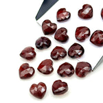Load image into Gallery viewer, Natural Red Garnet Heart Shape Beads, Faceted Heart Shape Beads, Deep Red Color Heart Charm, 10 MM Red Heart for Jewelry Making 100% Natural