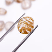 2 pcs A-one Quality Golden Rutile Quartz freeform Rosecut,faceted rosecut gemstone for jewelry,jewelry making rosecut 12X8 15X10 mm