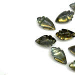 Load image into Gallery viewer, Natural Labradorite Conch/Snail Shell Shape Carving, Flashy Labradorite Hand Carved Shell Shape Gemstone Beads 18X10 MM Loose Shell Gemstone