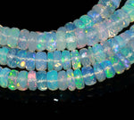 Load image into Gallery viewer, Faceted Ethiopian Opal Rondelle Beads, Natural Flashy White Opal Jewelry Beads, Multi Fire Welo Opal Beads, Wholesale Beads, 5 MM