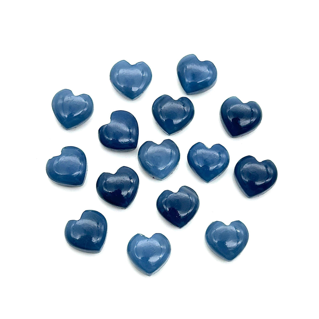 AAA Blue Opal Heart Beads: Carved Gemstone Briolettes, 10mm