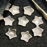 Load image into Gallery viewer, Natural Rose Quartz Faceted Star Briolettes, Hand Carved Star Shape Charm Beads, Star Shape Loose Beads for Jewelry Making, 10 MM Pink Star
