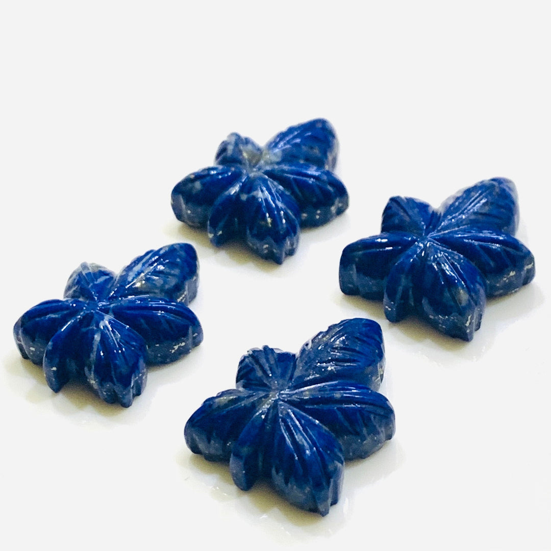1,2,3,4,5 pcs  100% Natural Lapis Lazuli Leaf Shape Carved Gemstone, Leaf Shape Carving, Carved Gemstone For Jewellery 22X17 mm